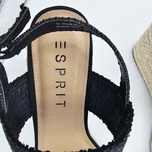 ESPRIT Black Wedge Sandals NWOT - Picture 11 of 13